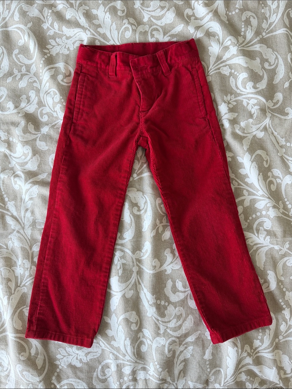 Janie and Jack Bright Red Corduroy Kids Pants